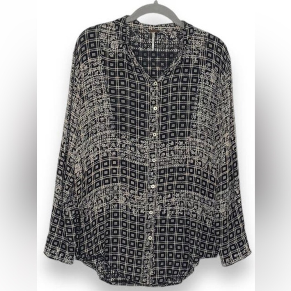 Free People Caravan Patchwork Button Down Top - image 9